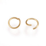 304 Stainless Steel Open Jump Rings, Real 18k Gold Plated, 22 Gauge, 5x0.6mm, Inner Diameter: 3.8mm, about 1000pcs/bag