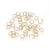 304 Stainless Steel Open Jump Rings, Real 18k Gold Plated, 22 Gauge, 5x0.6mm, Inner Diameter: 3.8mm, about 1000pcs/bag