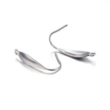 316 Surgical Stainless Steel Earring Hooks, with Vertical Loop, Stainless Steel Color, 20x4.5x1mm, Hole: 1.2mm, 20 Gauge, Pin: 0.8mm, 100pcs/Set