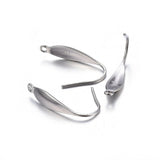 316 Surgical Stainless Steel Earring Hooks, with Vertical Loop, Stainless Steel Color, 20x4.5x1mm, Hole: 1.2mm, 20 Gauge, Pin: 0.8mm, 100pcs/Set