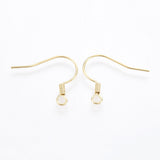 304 Stainless Steel Earring Hooks, Ear Wire, with Horizontal Loop, Golden, 17~18x18~20x2mm, Hole: 2mm, 21 Gauge, Pin: 0.7mm, 200pc/Set