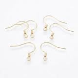 304 Stainless Steel Earring Hooks, Ear Wire, with Horizontal Loop, Golden, 17~18x18~20x2mm, Hole: 2mm, 21 Gauge, Pin: 0.7mm, 200pc/Set