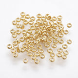 316 Surgical Stainless Steel Crimp Beads, Rondelle, Real 18k Gold Plated, 1.9mm, Hole: 1mm, 300pcs/Set