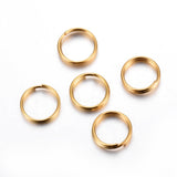 304 Stainless Steel Split Rings, Double Loops Jump Rings, Golden, 5x1mm, Inner Diameter: 3.8mm, Single Wire: 0.5mm, 500pc/Set