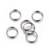 304 Stainless Steel Split Rings, Double Loops Jump Rings, Stainless Steel Color, 5x1mm, Inner Diameter: 3.8mm, Single Wire: 0.5mm, 500pcs/Set