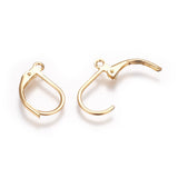 304 Stainless Steel Leverback Earrings Findings, with Loop, Golden, 16x10x1.7mm, Hole: 1.4mm, Pin: 0.8mm, 100pc/Set