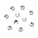 Tarnish Resistant 304 Stainless Steel Crimp Beads Covers, Stainless Steel Color, 5mm In Diameter, 200pc/Set