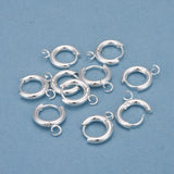 201 Stainless Steel Huggie Hoop Earring Findings, with Horizontal Loop and 316 Surgical Stainless Steel Pin, Silver, 16x13.5x2.5mm, Hole: 2.5mm, Pin: 1mm, 10pcs/Set