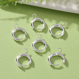 201 Stainless Steel Huggie Hoop Earring Findings, with Horizontal Loop and 316 Surgical Stainless Steel Pin, Silver, 16x13.5x2.5mm, Hole: 2.5mm, Pin: 1mm, 10pcs/Set