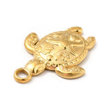 Ion Plating(IP) 201 Stainless Steel Pendants, Tortoise with Starfish Charms, Real 18K Gold Plated, 23.5x18x3mm, Hole: 3mm, 20pc/Set