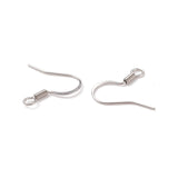 Stainless Steel French Earring Hooks, Flat Earring Hooks, Ear Wire, with Horizontal Loop, Steel 316, Stainless Steel Color, 17x18x1.8mm, 13 Gauge, 100pcs/Set