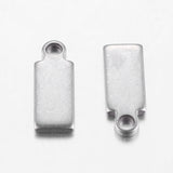 Tarnish Resistant 304 Stainless Steel Stamping Blank Tag Pendants, Rectangle, Stainless Steel Color, 11x4x1mm, Hole: 1.5mm, 100pc/Set