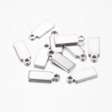 Tarnish Resistant 304 Stainless Steel Stamping Blank Tag Pendants, Rectangle, Stainless Steel Color, 11x4x1mm, Hole: 1.5mm, 100pc/Set