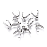 Tarnish Resistant 304 Stainless Steel Ice Pick Pinch Bails, Stainless Steel Color, Pinch Bail: 13x12x4.5mm, Hole: 4mm, Pin: 0.85x0.47mm, 100pc/Set