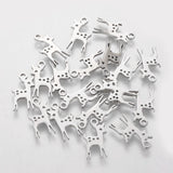 Tarnish Resistant 201 Stainless Steel Pendants, Laser Cut, Deer, Stainless Steel Color, 15.5x8x1.2mm, Hole: 1.5mm, 20pc/Set