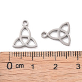 304 Stainless Steel Charms, Trinity Knot/Triquetra, Irish, Stainless Steel Color, 13.3x11.7x1mm, Hole: 1.5mm, 10pcs/Set