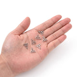 304 Stainless Steel Charms, Trinity Knot/Triquetra, Irish, Stainless Steel Color, 13.3x11.7x1mm, Hole: 1.5mm, 10pcs/Set