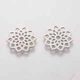 Tarnish Resistant 304 Stainless Steel Pendants, for DIY Jewelry Making and Crafting, Lotus, Stainless Steel Color, 15.8x15.8x1mm, Hole: 2mm, 20pc/Set