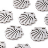 304 Stainless Steel Charms, Shell, Stainless Steel Color, 14x13.1x1mm, Hole: 1.5mm, 10pcs/Set