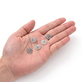 304 Stainless Steel Charms, Shell, Stainless Steel Color, 14x13.1x1mm, Hole: 1.5mm, 10pcs/Set