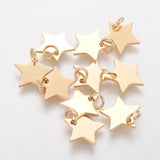 Ion Plating(IP) 304 Stainless Steel Charms, Star, Golden, 10x10.6x1.1mm, Hole: 4mm, 10pcs/Set