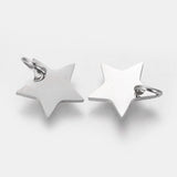 304 Stainless Steel Charms, Star, Stainless Steel Color, 10x10.6x1.1mm, Hole: 4mm, 10pcs/Set