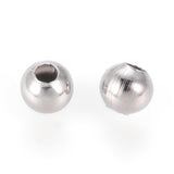 Tarnish Resistant 304 Stainless Steel Hollow Round Seamed Beads, for Jewelry Craft Making, Stainless Steel Color, 4x4mm, Hole: 1.5mm, 1000pc/Set