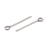 Tarnish Resistant 304 Stainless Steel Eye Pin, Stainless Steel Color, 20mm, Hole: 2mm, Pin: 0.7mm, 2000pc/Set