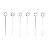 Tarnish Resistant 304 Stainless Steel Eye Pin, Stainless Steel Color, 20mm, Hole: 2mm, Pin: 0.7mm, 2000pc/Set