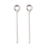 Tarnish Resistant 304 Stainless Steel Eye Pin, Stainless Steel Color, 20mm, Hole: 2mm, Pin: 0.7mm, 2000pc/Set