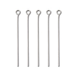 Tarnish Resistant 304 Stainless Steel Eye Pin, Stainless Steel Color, 40mm, Hole: 2mm, Pin: 0.7mm, 2000pc/Set