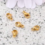 304 Stainless Steel Lobster Claw Clasps, Parrot Trigger Clasps, Manual Polishing, Real 24K Gold Plated, 9x5x2.5mm, Hole: 1mm, 100pc/Set