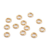 304 Stainless Steel Jump Rings, Open Jump Rings, Round Ring, Real 18K Gold Plated, 20 Gauge, 4x0.8mm, Inner Diameter: 2.4mm, 500pcs/Set