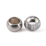 304 Stainless Steel Spacer Beads, Rondelle, Stainless Steel Color, 2x1mm, Hole: 1mm, 1000pcs/Set