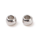 Non-Tarnish 304 Stainless Steel Spacer Beads, Rondelle, Stainless Steel Color, 1.5x1mm, Hole: 0.8~1mm, 1000pc/Set