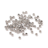 Non-Tarnish 304 Stainless Steel Spacer Beads, Rondelle, Stainless Steel Color, 1.5x1mm, Hole: 0.8~1mm, 1000pc/Set