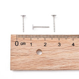 316 Surgical Stainless Steel Flat Round Blank Peg Stud Earring Settings, Stainless Steel Color, Tray: 4mm, 12x4mm, Pin: 0.8mm, 500pcs/Set