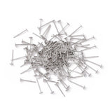 316 Surgical Stainless Steel Flat Round Blank Peg Stud Earring Settings, Stainless Steel Color, Tray: 3mm, 12x3mm, Pin: 0.8mm, 500pcs/Set