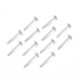 316 Surgical Stainless Steel Flat Round Blank Peg Stud Earring Settings, Stainless Steel Color, Tray: 3mm, 12x3mm, Pin: 0.8mm, 500pcs/Set