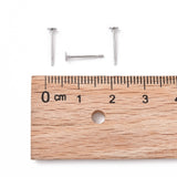 316 Surgical Stainless Steel Flat Round Blank Peg Stud Earring Settings, Stainless Steel Color, Tray: 3mm, 12x3mm, Pin: 0.8mm, 500pcs/Set