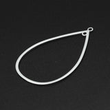 201 Stainless Steel Links, For Earring Making, Laser Cut, Teardrop, Stainless Steel Color, 47x30x1mm, Hole: 1.6mm, 5pcs/Set