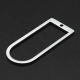 Tarnish Resistant 201 Stainless Steel Pendants, Arch Charm, Laser Cut, Stainless Steel Color, 30x13x1mm, Hole: 1.2mm, 5pc/Set