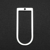 Tarnish Resistant 201 Stainless Steel Pendants, Arch Charm, Laser Cut, Stainless Steel Color, 30x13x1mm, Hole: 1.2mm, 5pc/Set