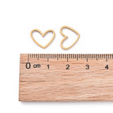 201 Stainless Steel Linking Rings, Laser Cut, Asymmetrical Heart, Real 18K Gold Plated, 10.5x13x1mm., 50pc/Set