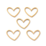 201 Stainless Steel Linking Rings, Laser Cut, Asymmetrical Heart, Real 18K Gold Plated, 10.5x13x1mm, 5pcs/Set