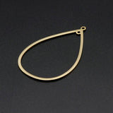 201 Stainless Steel Links, For Earring Making, Laser Cut, Teardrop, Golden, 47x30x1mm, Hole: 1.6mm, 5pc/Set