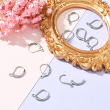 304 Stainless Steel Leverback Earring Findings, with Loop, Stainless Steel Color, 15x10x1.5mm, Hole: 1.5mm, 100pcs/Set