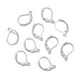 304 Stainless Steel Leverback Earring Findings, with Loop, Stainless Steel Color, 15x10x1.5mm, Hole: 1.5mm, 100pcs/Set