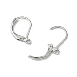 304 Stainless Steel Leverback Earring Findings, with Loop, Stainless Steel Color, 15x10x1.5mm, Hole: 1.5mm, 100pcs/Set