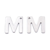 Tarnish Resistant 201 Stainless Steel Letter Charms, Random Mixed Letters, 11x5.5~12x0.5mm, Hole: 1mm, 200pc/Set